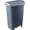Rubbermaid Classic 13 Gallon Premium Step-On Trash Can with Lid and Stainless-Steel Pedal, Black Waste Bin for Kitchen/Home/Office/Garage(Gunmetal Blue)