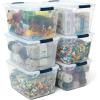 Rubbermaid Cleverstore Clear 32 Qt, 6 Pack Stackable Plastic Storage Bins with Lids, Great for Closet and Laundry Storage, Organizing in the Home