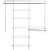 Rubbermaid Configurations Deluxe Custom Closet Kit 3-6 Ft. Adjustable Metal Wire Shelving White Finish Expandable Organization System Hardware Included for Home Closet/Pantry/Laundry/Mudroom(White)
