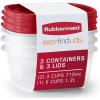 Rubbermaid EasyFindLids Food Storage and Organization Containers, 3-Pack, Racer Red, BPA-Free, Microwave & Dishwasher Safe(Red)