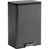 Rubbermaid Elite Stainless Steel Metal Dual Stream Step-On Trash Can for Waste and Recycling 15.9 Gallon Charcoal Trash and Recycle Bin Combo for Home/Kitchen/Garage/Apartment/Office(10.5 Gallon)