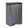 Rubbermaid Elite Stainless Steel Slim Step-On Trash Can 12 Gallon Charcoal Wastebasket for Home/Kitchen/Garage/Apartment/Office(Step-On)