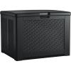 Rubbermaid Extra Large Resin Outdoor Storage Deck Box (134 Gal), Weather Resistant, Brown, Deck Organization for Home/Backyard/Pool Chemicals/Toys/Garden Tools/Porch/Patio Cushions(Charcoal)