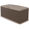Rubbermaid Extra Large Resin Outdoor Storage Deck Box with Seat (120 Gal), Weather Resistant, Brown, Deck Organization for Home/Backyard/Pool Chemicals/Toys/Garden Tools/Porch/Patio Cushions(Extra Large)