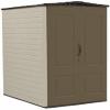 Rubbermaid Medium Vertical Resin Outdoor Storage Shed With Floor (5 x 4 Ft), Weather Resistant, Brown, Organization for Home/Backyard/Pool/Garden/Lawn Tools(5’x6′)