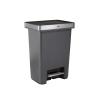 Rubbermaid Premier High-Capacity Step-On Trash Can, 19 Gallon, Single or Dual Stream Trash or Recycling, Charcoal, Stainless-Steel Rim, Lid Lock, Quiet Lid, for Home/Kitchen/Garage/Apartment(Metal Rim)