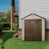 Rubbermaid Resin Outdoor Storage Shed With Floor (7 x 3.5 Ft.) Weather Resistant Brown/Grey Organization for Home/Lawn Mower/Backyard Equipment/Bike Storage/Pool Supplies(Gray/Brown)
