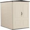 Rubbermaid Small Vertical Resin Outdoor Storage Shed With Floor (2.3 x 4.6 Ft), Weather Resistant, Beige/Brown, Organization for Home/Backyard/Pool Chemicals/Toys/Garden Tools/Porch/Patio Cushions(5’x6′)