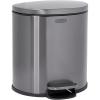 Rubbermaid Stainless Steel Slim Step-On Trash Can, 2.6-Gallon, Charcoal, Wastebasket with Lid for Home/Bathroom/Kitchen(Semi-Round Step-On)