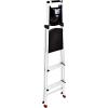 Rubbermaid 3-Step Ladder, Aluminum Lightweight Folding Step Stool with Project Tray, Silver, Tested to US Safety Standards, No Assembly Required(3-Step w/ Project Tray)
