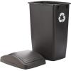Rubbermaid Swing-Top Lid Recycling Bin for Home, Kitchen, and Bathroom, 12.5 Gallon Recycling Can, Gray